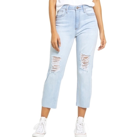 STS Blue Denim - STS Blue Avery Ripped High Waist Crop Jeans Light Wash Size 31 C1857 JA7